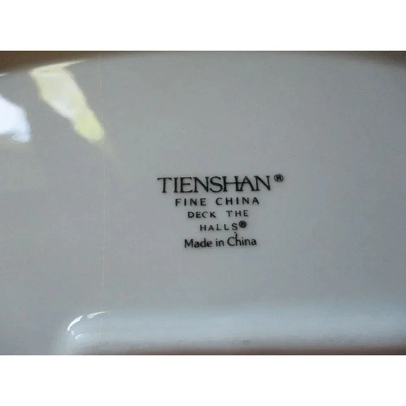 Holiday Dishes 4 x 4 set‎ Tienshan Deck the Halls China Dining serving Christmas - Picture 5 of 5